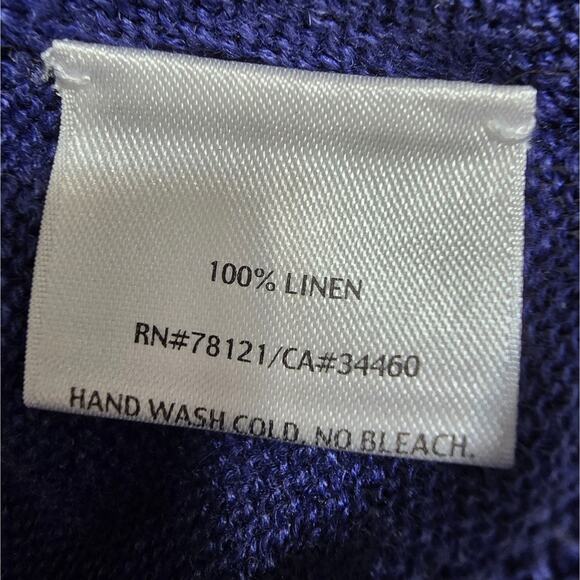 Eileen Fisher Straight Cardigan Fine Gauge‎ Linen Sapphire Blue 2X - Picture 10 of 13